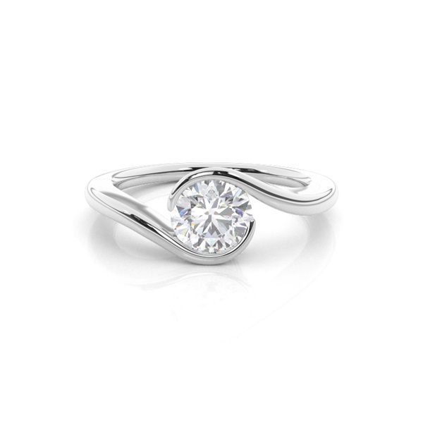 White Gold Moissanite Engagement Ring