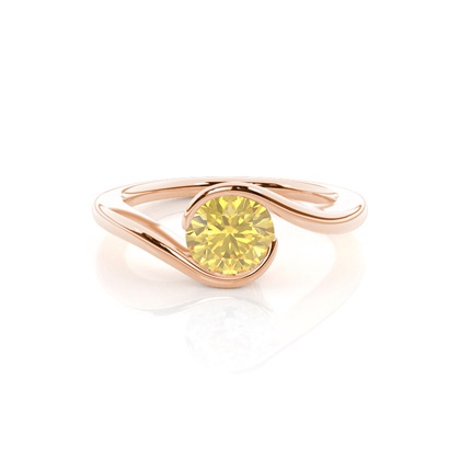 White Gold Yellow Diamond Engagement Ring