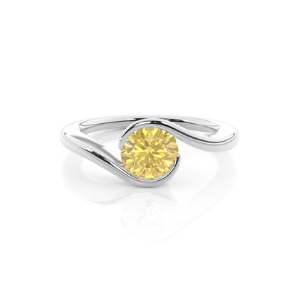 White Gold Yellow Diamond Engagement Ring