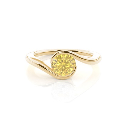 White Gold Yellow Diamond Engagement Ring