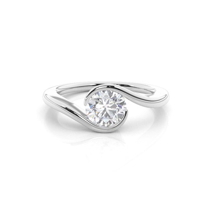 White Gold Moissanite Engagement Ring