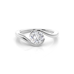 White Gold Moissanite Engagement Ring