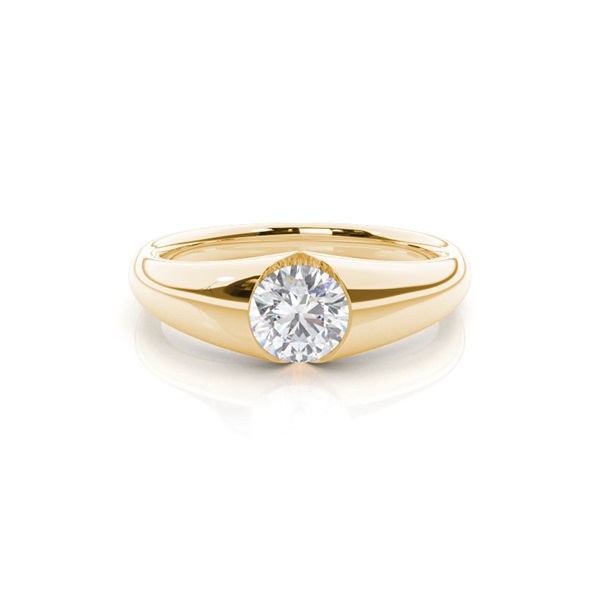 White Gold Round Moissanite Engagement Ring