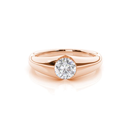White Gold Round Moissanite Engagement Ring