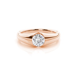 White Gold Round Moissanite Engagement Ring