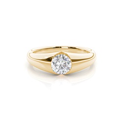 White Gold Round Moissanite Engagement Ring