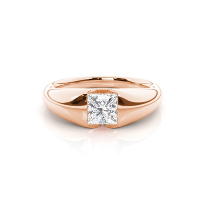 Princess Rose Gold Solitaire Diamond Engagement Rings