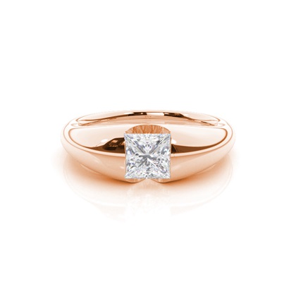 White Gold Round Moissanite Engagement Ring