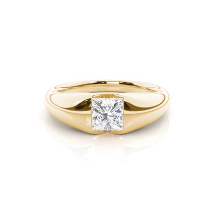 Princess Yellow Gold Solitaire Diamond Engagement Rings