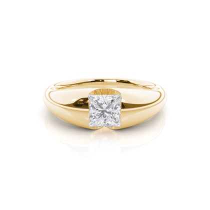 White Gold Round Moissanite Engagement Ring