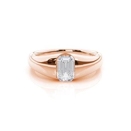 White Gold Round Moissanite Engagement Ring