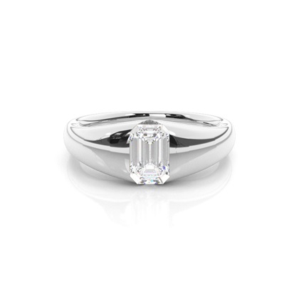 Emerald Solitaire Diamond Engagement Rings