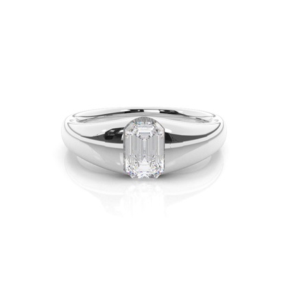 White Gold Round Moissanite Engagement Ring