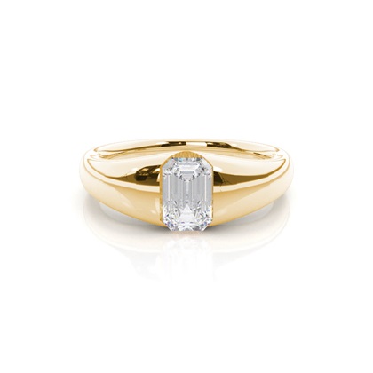 White Gold Round Moissanite Engagement Ring