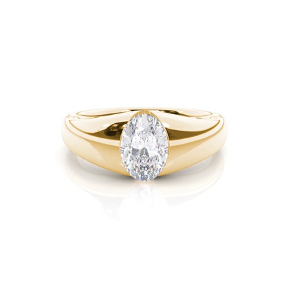 White Gold Round Moissanite Engagement Ring