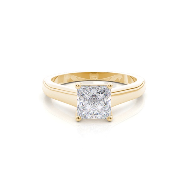 White Gold Round Moissanite Engagement Ring
