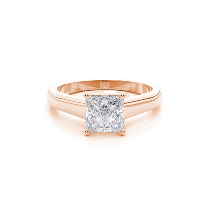 White Gold Round Moissanite Engagement Ring