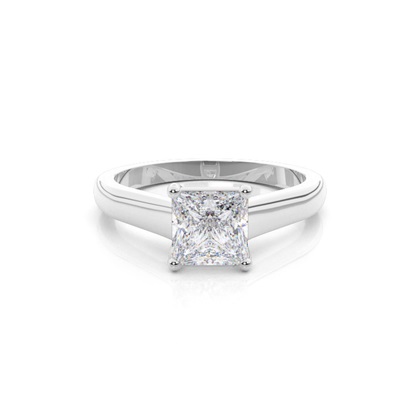 White Gold Round Moissanite Engagement Ring