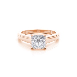 White Gold Round Moissanite Engagement Ring
