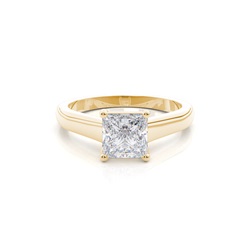 White Gold Round Moissanite Engagement Ring