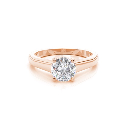White Gold Round Moissanite Engagement Ring