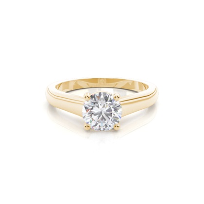 White Gold Round Moissanite Engagement Ring