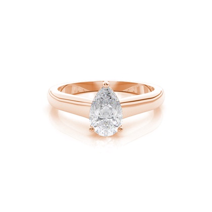 White Gold Round Moissanite Engagement Ring