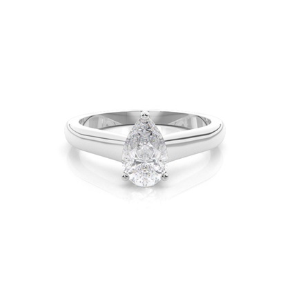 White Gold Round Moissanite Engagement Ring