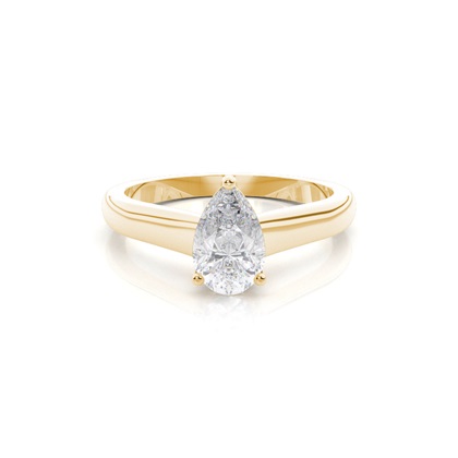 White Gold Round Moissanite Engagement Ring