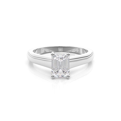 White Gold Round Moissanite Engagement Ring