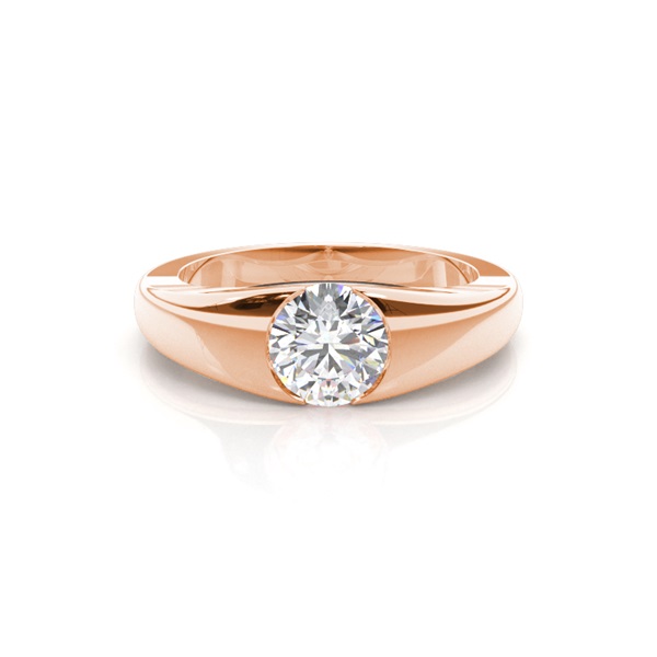 Flush Setting Plain Engagement Ring