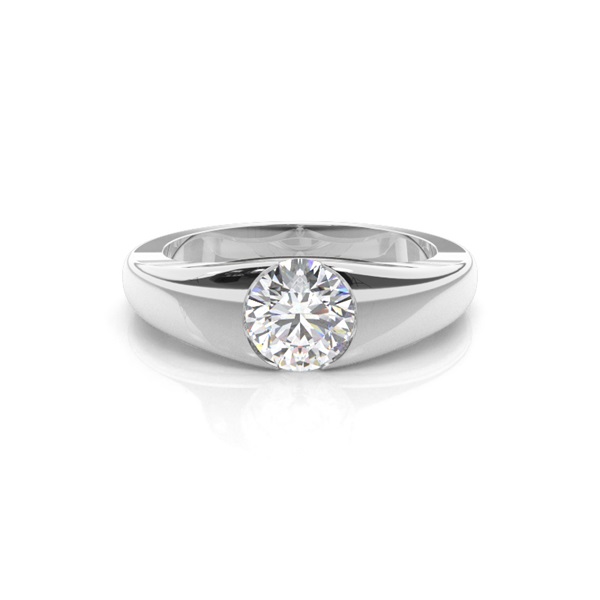Flush Setting Plain Engagement Ring