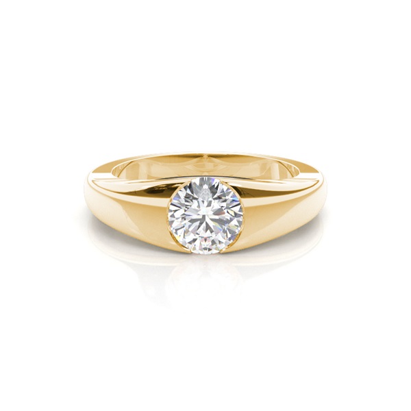 Flush Setting Plain Engagement Ring