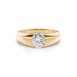 Flush Setting Plain Engagement Ring