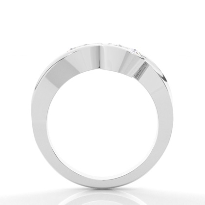 Semi Bezel Setting Plain Two Stone Ring