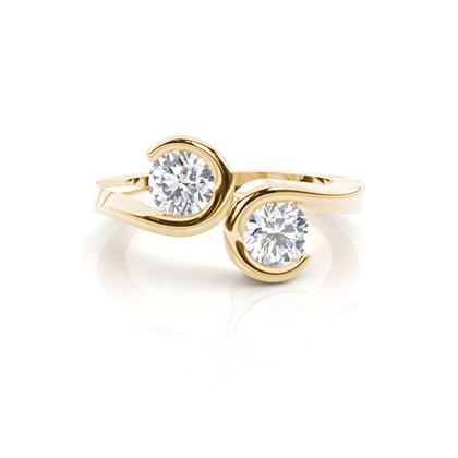 Yellow Gold Two Stone Diamond Rings