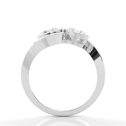 Full Bezel Setting Plain Two Stone Ring