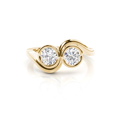 Yellow Gold Two Stone Diamond Rings