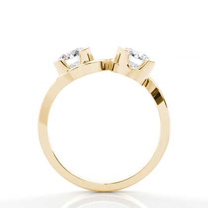 Yellow Gold Toi Et Moi Rings Diamond