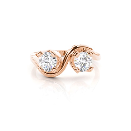 Rose Gold Toi Et Moi Rings Diamond