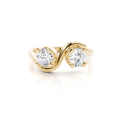 Yellow Gold Two Stone Diamond Rings