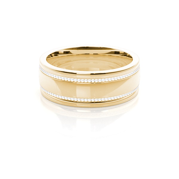 6.50mm Plain Comfort Fit Mens Grooved Wedding Band