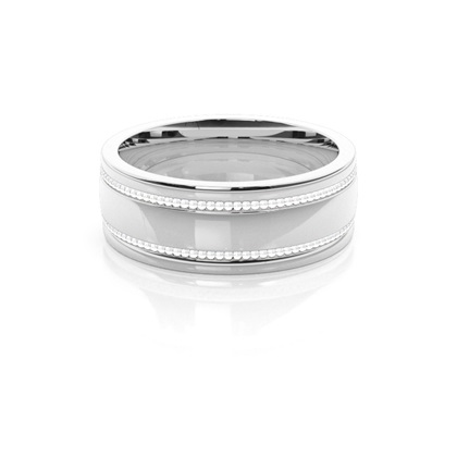 6.50mm Plain Comfort Fit Mens Grooved Wedding Band