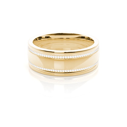 Men's Yellow Gold Diamond Wedding Rings