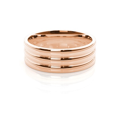 Rose Gold Men's Contemporary Wedding Rings 