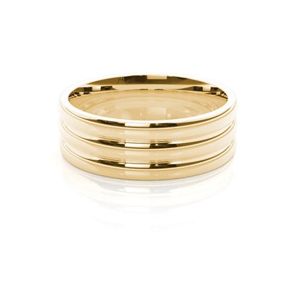 Yellow Gold Men's Contemporary Wedding Rings