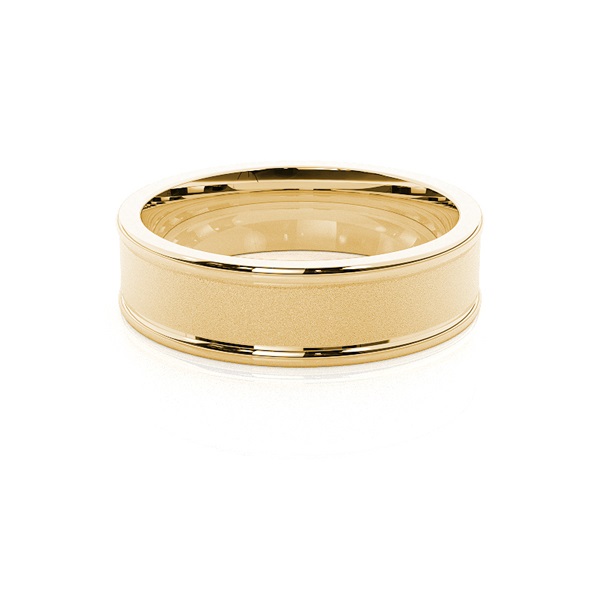 6.00mm Plain Comfort Fit Mens Grooved Wedding Band