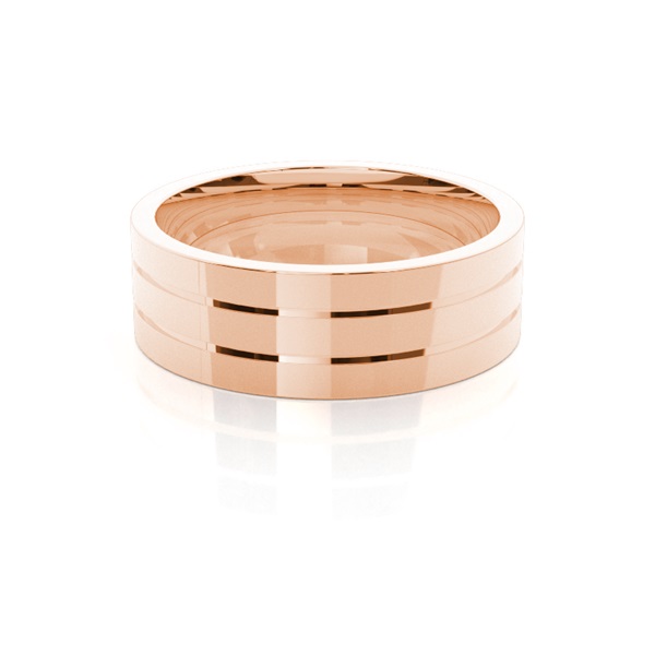 7.00mm Plain Comfort Fit Mens Grooved Wedding Band