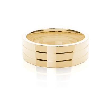 Yellow Gold Men's Contemporary Wedding Rings