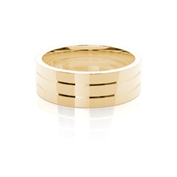 7.00mm Plain Comfort Fit Mens Grooved Wedding Band